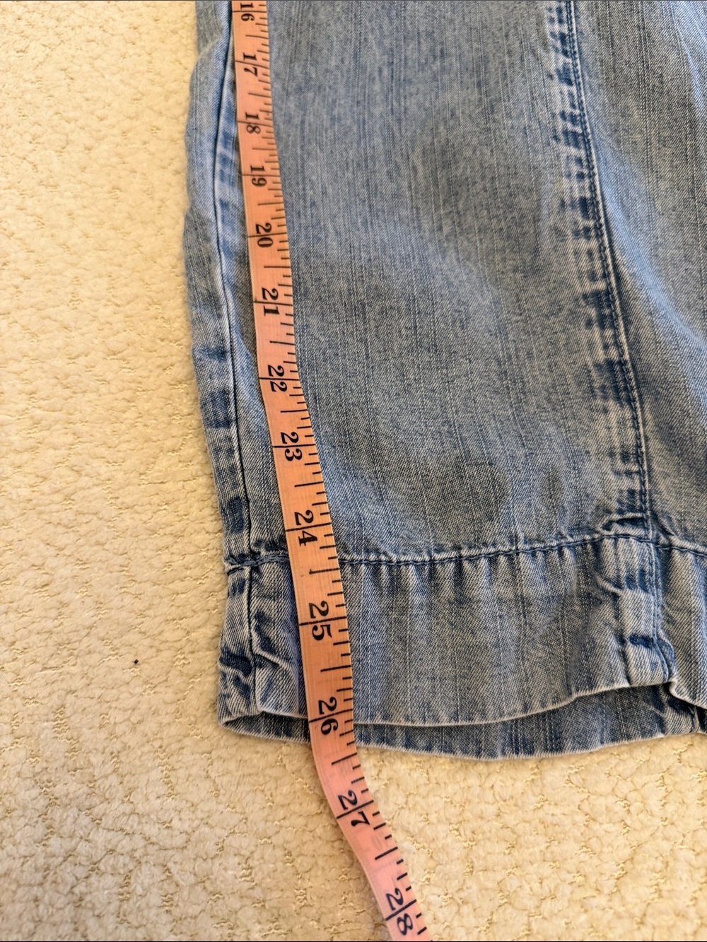 Jane + Delancey Light Wash Lyocell Chambray Wide Leg Cropped Pants - size Medium - Picture 8 of 11